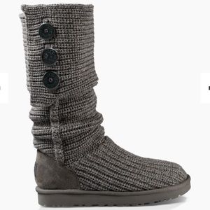 NEW UGG CLASSIC CARDY BOOTS, GREY size 7